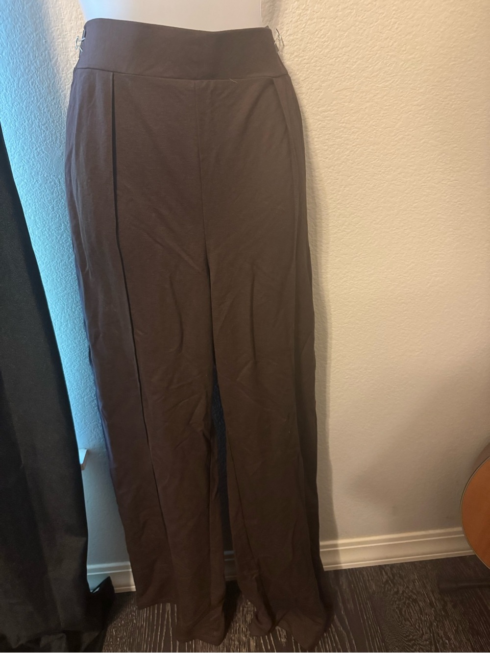 H&M womens Dark Brown Wide-Leg Jogger Pants